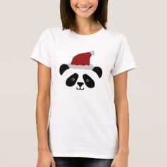 Picture xmas panda white tshirt