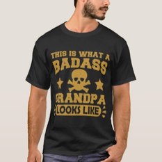 Picture pirate grandpa black t-shirt