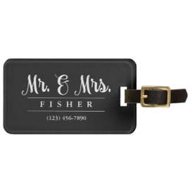 Picture Luggage tag Mr Mrs photo