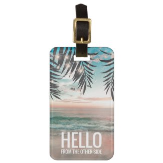 Picture tropical island personalized luggage tag