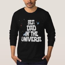 Picture best dad universe long-sleeved black t-shirt