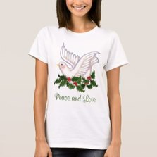 Picturechristmas peace dove white tshirt