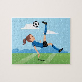 Girl soccer player jigsaw puzzle