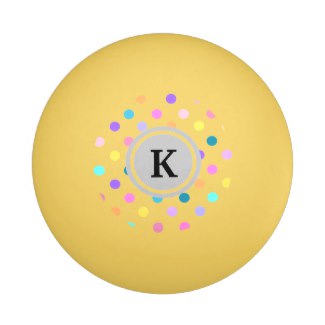 Picture polka dot initial ping pong ball