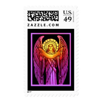 Stained glass angel postage