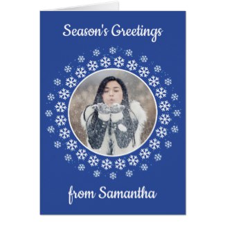 snowflake framed photo greeting card